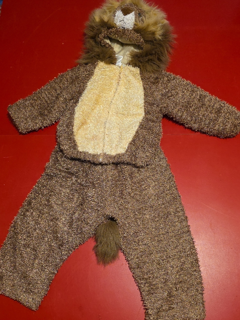 Brown Lion Kids Costume with Hooded Mane